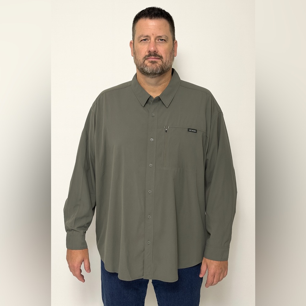 Columbia Titanium Men’s XXL Gray Long Sleeve Button-Up Performance Shirt